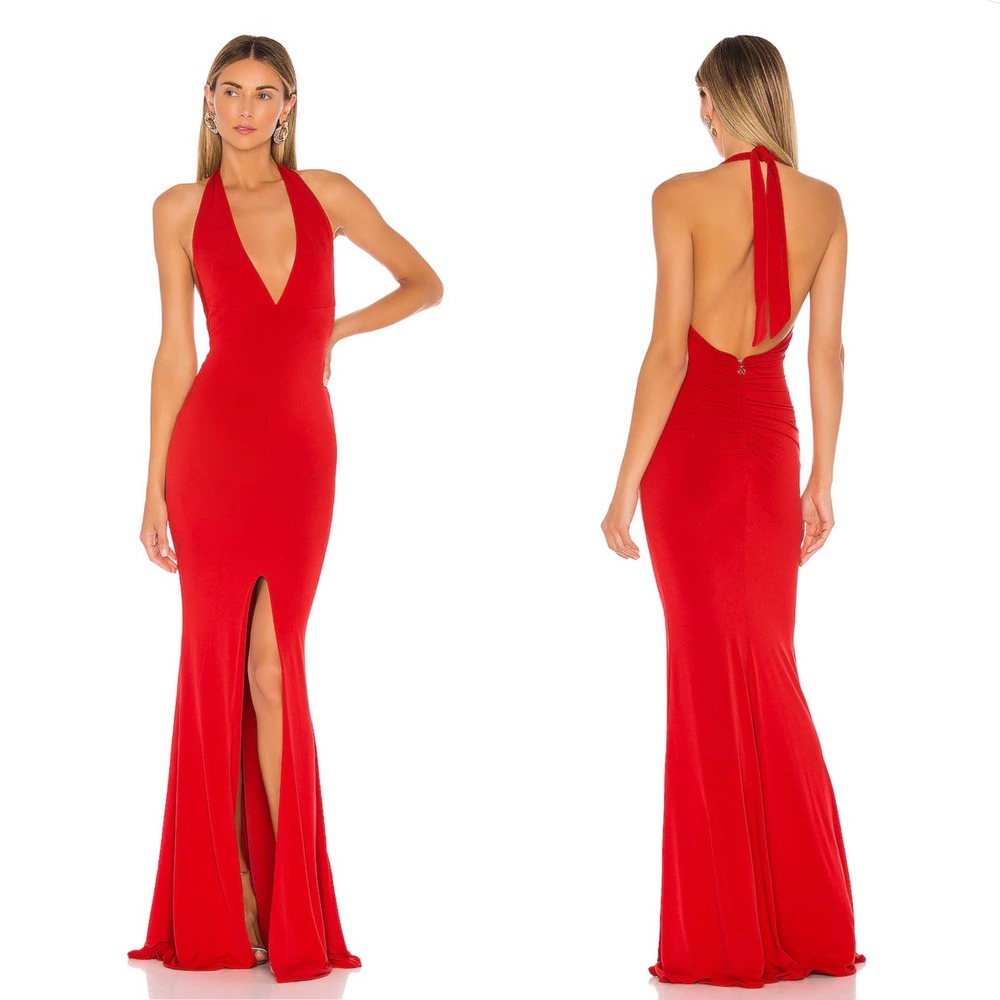 Nookie x REVOLVE Illegal Halter Gown in red